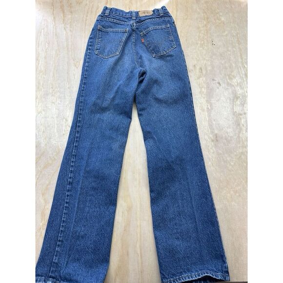 VTG 1970s SUPER HIGH-WAIST Levi's Orange Tab DARK INDIGO WASH Jeans Sz-24 Waist - Picture 3 of 7